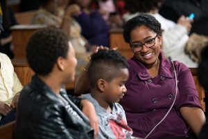 People talk before a town hall meeting sponsored by Georgia Charter Schools Association and GeorgiaCAN at Ebenezer Baptist Church on Friday, Jan. 13, 2017, in Atlanta. (Branden Camp/AP Images for Georgia Charter Schools Association)