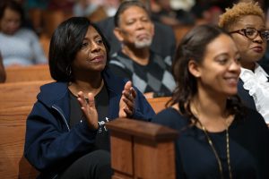 People clap during a town hall meeting sponsored by Georgia Charter Schools Association and GeorgiaCAN at Ebenezer Baptist Church on Friday, Jan. 13, 2017, in Atlanta. (Branden Camp/AP Images for Georgia Charter Schools Association)