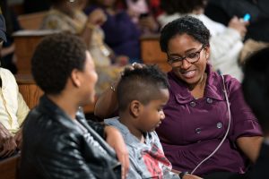 People talk before a town hall meeting sponsored by Georgia Charter Schools Association and GeorgiaCAN at Ebenezer Baptist Church on Friday, Jan. 13, 2017, in Atlanta. (Branden Camp/AP Images for Georgia Charter Schools Association)