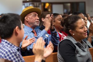 People clap during a town hall meeting sponsored by Georgia Charter Schools Association and GeorgiaCAN at Ebenezer Baptist Church on Friday, Jan. 13, 2017, in Atlanta. (Branden Camp/AP Images for Georgia Charter Schools Association)