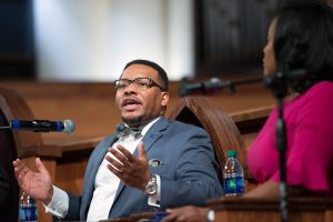 Georgia NAACP president Francys Johnson talks during a town hall meeting sponsored by Georgia Charter Schools Association and GeorgiaCAN at Ebenezer Baptist Church on Friday, Jan. 13, 2017, in Atlanta. (Branden Camp/AP Images for Georgia Charter Schools Association)