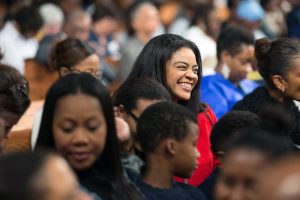 People before a town hall meeting sponsored by Georgia Charter Schools Association and GeorgiaCAN at Ebenezer Baptist Church on Friday, Jan. 13, 2017, in Atlanta. (Branden Camp/AP Images for Georgia Charter Schools Association)