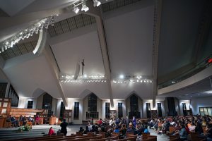 People listen to panelist talk during a town hall meeting sponsored by Georgia Charter Schools Association and GeorgiaCAN at Ebenezer Baptist Church on Friday, Jan. 13, 2017, in Atlanta. (Branden Camp/AP Images for Georgia Charter Schools Association)