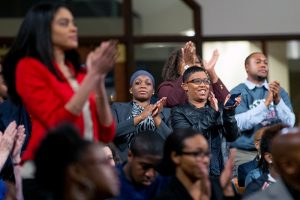 People clap during a town hall meeting sponsored by Georgia Charter Schools Association and GeorgiaCAN at Ebenezer Baptist Church on Friday, Jan. 13, 2017, in Atlanta. (Branden Camp/AP Images for Georgia Charter Schools Association)