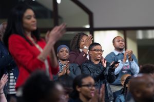 People clap during a town hall meeting sponsored by Georgia Charter Schools Association and GeorgiaCAN at Ebenezer Baptist Church on Friday, Jan. 13, 2017, in Atlanta. (Branden Camp/AP Images for Georgia Charter Schools Association)