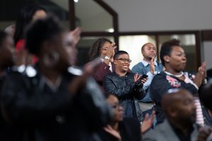 People clap during a town hall meeting sponsored by Georgia Charter Schools Association and GeorgiaCAN at Ebenezer Baptist Church on Friday, Jan. 13, 2017, in Atlanta. (Branden Camp/AP Images for Georgia Charter Schools Association)